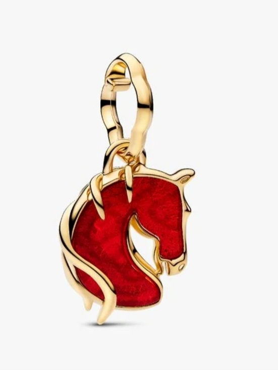 Pandora Jewelry - Authentic Pandora Red Fire Horse Murano Glass Dangle Charm